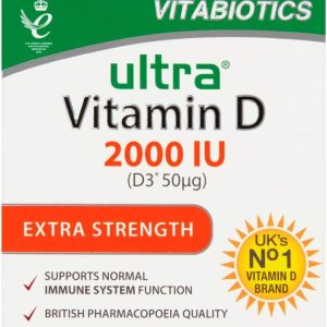Vitabiotics Ultra Vitamin D Tablets 2000 IU Extra Strength - 96 Tablets