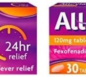 Allevia 120 mg Tablets Fexofenadine - Hayfever Allergy Relief – Pack of 45 – 24hr Relief from Symptoms Including Sneezing, Watery Eyes, Itchy &...