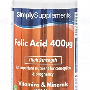 Folic Acid (Vitamin B9) 400mcg | 360 Tablets = Up to 1 Year Supply | Vegan & Vegetarian Friendly | Pregnancy Care | Manufactured in The UK