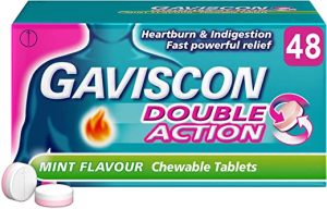 gaviscon heartburn and indigestion tablets double action mint flavour pack
