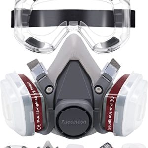 Respirator Mask,Safety Dust Face Cover,Dust Face Cover Paint Face Cover,Gas Mask With Filter,For Paint,Dust And...