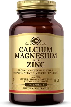 solgar calcium magnesium plus zinc tablets pack of 100 healthy bones