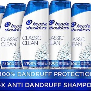 Head & Shoulders Classic Clean Dandruff Shampoo, Pack of 6 ( 6 x 250 ml), Clinically Proven Deep Clean, UK #1 Shampoo