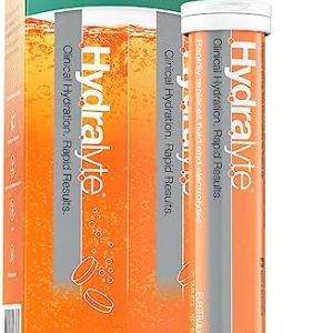 Hydralyte Effervescent Electrolyte Tablets - Orange | 80 Tablets | Prevents & Relieves Dehydration | Rehydrates Faster Than Water | Vegan, Gluten...
