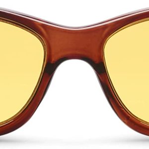MediView-RNIB Lite Glasses | Macular Degeneration, Glaucoma and Retinitis Pigmentosa | Unisex | Yellow Lenses | EyeC Brown Frame