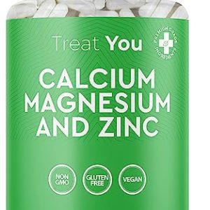 Calcium, Magnesium and Zinc Tablets – 240 Vegan Tablets - 8 Months Supply – Non-GMO and Vegan – for Healthy Bones, Muscles, Joints – Immunity and...