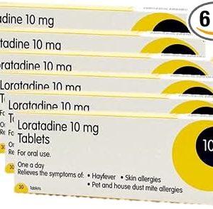 6 Months Supply Loratadine Hayfever & Allergy Relief 10mg Tablets (30x6) GSL