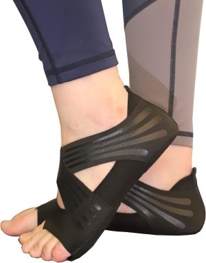 abiram yoga socks toeless non slip grips straps for pilates barre
