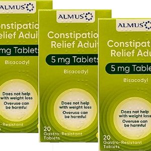 Almus Constipation Relief Gastro-Resistant Tablets 5 mg Bisacodyl - 3 x 20 Tablets