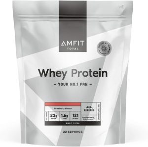amazon brand amfit nutrition whey protein powder 1kg strawberry 33 servings
