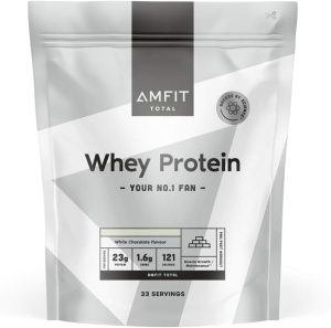 amazon brand amfit nutrition whey protein powder 1kg white chocolate 33