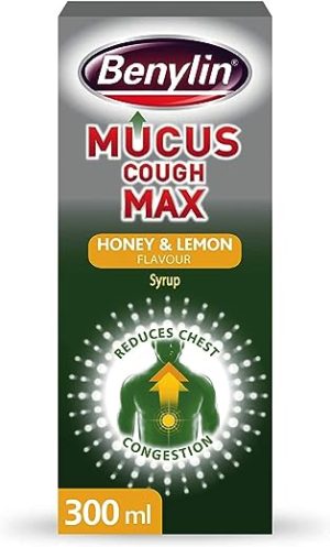 benylin mucus cough max honey lemon flavour helps reduce cough