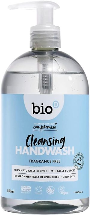 bio d anti bacterial hand wash fragrance free 500ml pack of 1