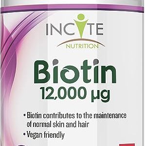 Biotin Hair Growth Supplement 12,000mcg - 400 Tiny 6mm Tablets (Full Year Plus Supply) - Biotin Hair Growth Tablets for Men & Women Biotin Tablets...
