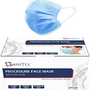 British Brand | Omnitex 3ply Premium Type IIR Disposable Surgical Face Mask | EN14683:2019 | 98% Filtration, Fluid Resistant, Medical Face Mask 2R...