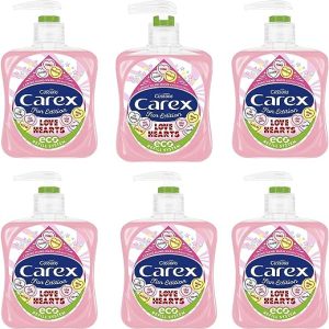 carex fun editions love hearts hand wash pack of 6 antibacterial hand soap