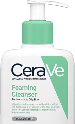 cerave foaming cleanser for normal to oily skin 473ml with niacinamide and 3 6