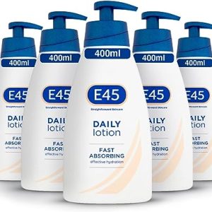 E45 Daily Skin Lotion 400 ml x5 Pack – E45 Lotion for Very Dry Skin – Sooth Dryness Smooth Rough Skin – Non-Greasy Lightweight Moisturiser -...