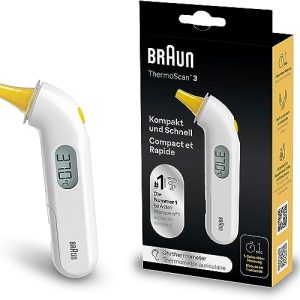 Ear thermometer Braun ThermoScan 3 (professional precision; acoustic fever indicator; safe, hygienic, for the whole family; newborn) IRT3030 White