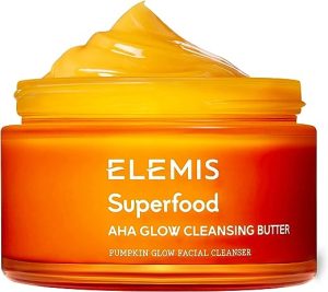 elemis superfood aha glow cleansing butter sulfate free facial cleanser to