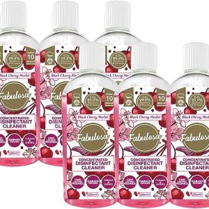Fabulosa 4 in 1 Concentrated Antibacterial Disinfectant All Purpose Cleaner, 220ml, 6 Pack, Black Cherry Merlot
