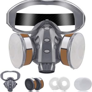 Facemoon Respirator Mask,Gas Mask,Safety Face Cover With 4 Replaceable Filter Cotton,For Painting, Welding, Agricultural Operations, Polishing,...
