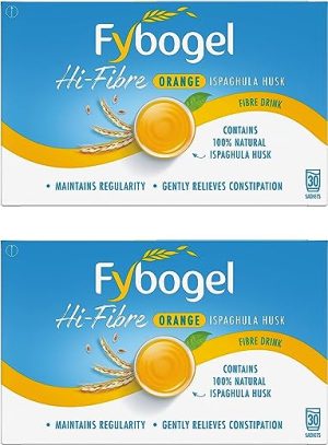 fybogel orange constipation relief laxative natural relief 30 sachets x 2