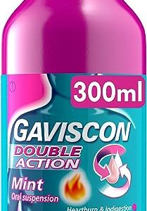 Gaviscon Double Action Heartburn and Indigestion Liquid Mint Flavour, 300ml