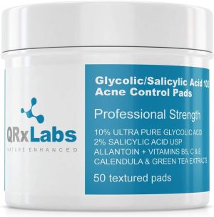 glycolic salicylic acid 10 2 acne control pads with 10 ultra pure glycolic