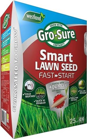 gro sure 20500254 aqua gel coated fast start smart grass lawn seed 25 m2 1