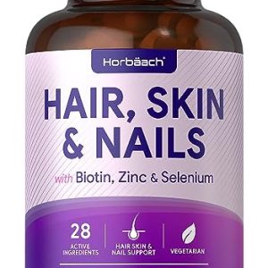 Hair Skin and Nails Vitamins | with Biotin, Zinc and Selenium | Beauty Supplement for Women and Men | 120 Vegetarian Tablets | by Horbaach
