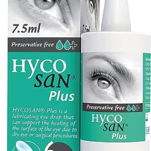 Hycosan Plus - Preservative Free Eyedrops - 0.1% Sodium Hyaluronate and 2% Dexpanthenol to Aid in The Natural Healing of a Damaged Eye Surface Due...