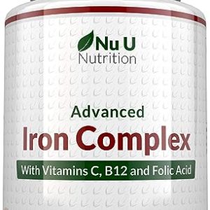 Iron Supplement, 180 Vegan Capsules with Vitamin C, B12 & Folic Acid, for Men and Women - Iron Capsules not Iron Tablets, 6 Month Supply - from...