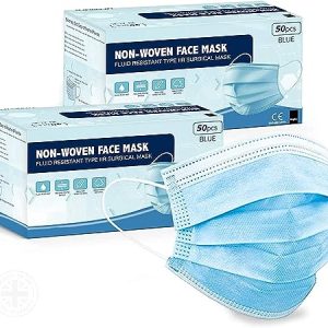 KEPLIN 100pk 3 PLY Face Masks Disposable Children, Disposable Breathable Face Coverings, Face Masks Breathable, Motorbike, Anti Haze Face Cover,...