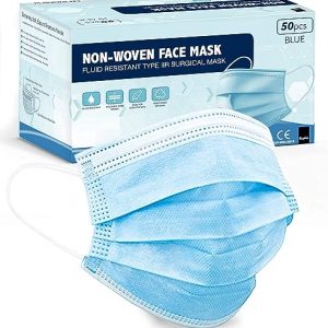 KEPLIN 50pk Face Masks Surgical Type IIR | 3 Layer Medical Grade Fluid Protection Masks | 98% BFE, EN14683 CE Verified | Comfy, High Breathability,...