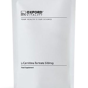 L-Carnitine Tartrate 500mg Tablets | Calcium, Muscles, Metabolism, Digestion | Oxford Vitality (120)
