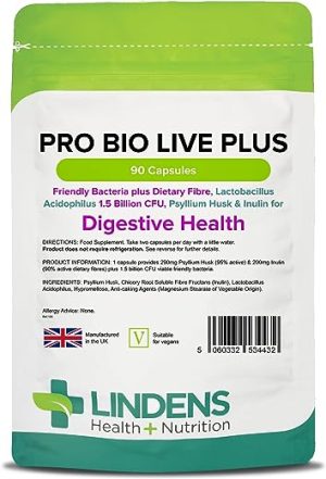 lindens pro bio live plus dietary fibre capsules 90 pack massive 15