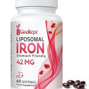 Liposomal Iron Supplement 42 mg (as Ferrous Sulfate) with Folic Acid and Vitamin B12, Increase Iron Levels for Adults, Superior Absorbed and...