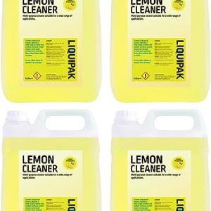 Liquipak Lemon Cleaner Disinfectant - Strong Cleaner, Concentrated, Multi-Surface 5-20L (4x5 Litres)