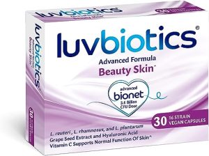 luvbiotics probiotic beauty skin vegan supplements 30 capsules hyaluronic