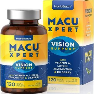 MacuXpert Eye Supplement | 120 Vegan Tablets | Vision Support with Vitamin A, Lutein, Zeaxanthin and Bilberry | by Horbaach