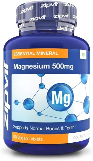 magnesium 500mg 90 vegan tablets 3 months supply supports muscle and bone