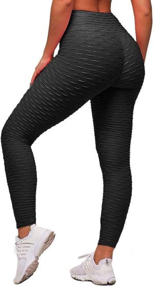 memoryee womens honeycomb waffle leggings ruched butt lift high waisted chic