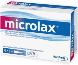microlax 4x5 ml treatment of constipation or conditions requiring