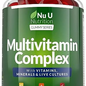 Multivitamin Gummies - 50% More Gummies with Probiotics for Adults & Kids, 45 Day Supply - 90 Chewable Berry Flavoured - 20 Essential Vitamins,...