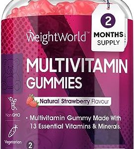 Multivitamin Gummies for Women & Men - 2 Months Supply - 13 Multivitamins & Minerals - 120 Vitamin Gummies - With Vitamin C, A, D, B, Biotin & Zinc...