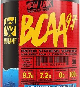 MUTANT BCAA 9.7 | Supplement BCAA Powder with Micronized Amino Acid and Electrolyte Support Stack | 348g (.77 lb) | Blue Raspberry