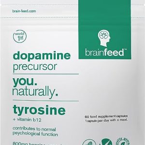 Natural l Tyrosine Supplement | 800mg L-tyrosine High Strength | Nootropic Dopamine Supplement | 60 capsules -1 per day | Mood Booster | Focus,...