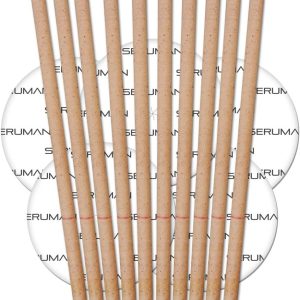 Natural Seruman Therapeutics Beeswax Ear Candles (5 Pairs) with Protective Discs
