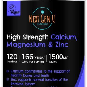 NGU Calcium Magnesium Zinc Essential Mineral Supplement 240 Vegan Caplets for Immune Support and Bone Strength for Adults Women and Men